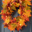 Wreath Faux Lighted Maple Polyester 24'' Wreath