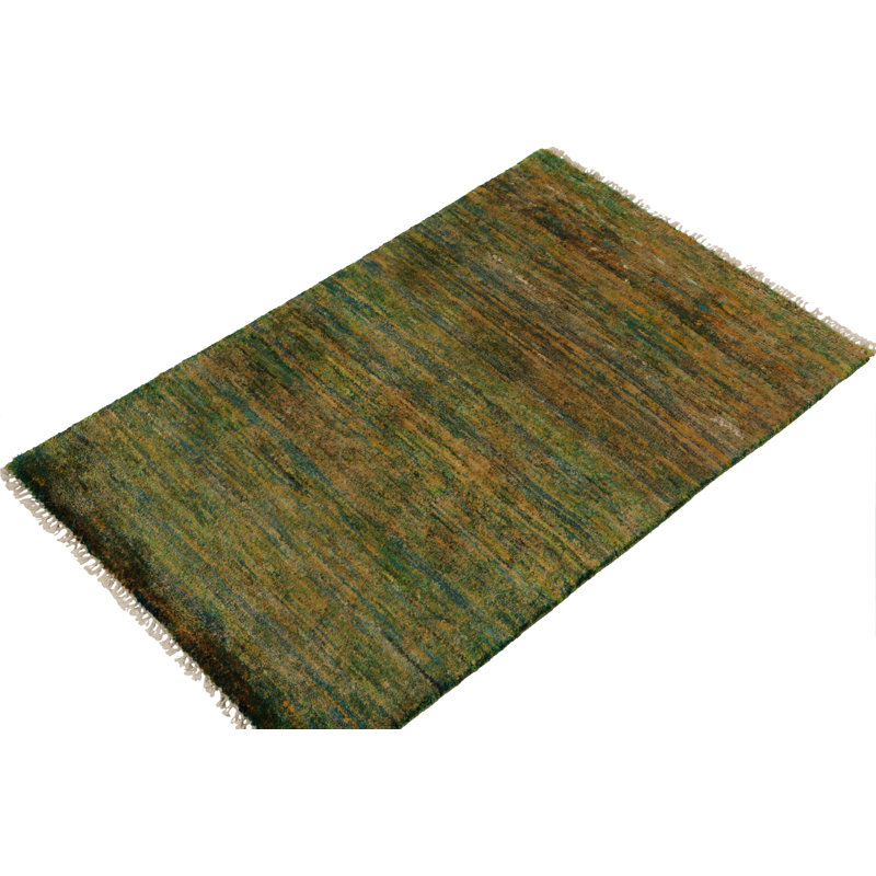 Wool Area Rug in Green/Gold/Blue