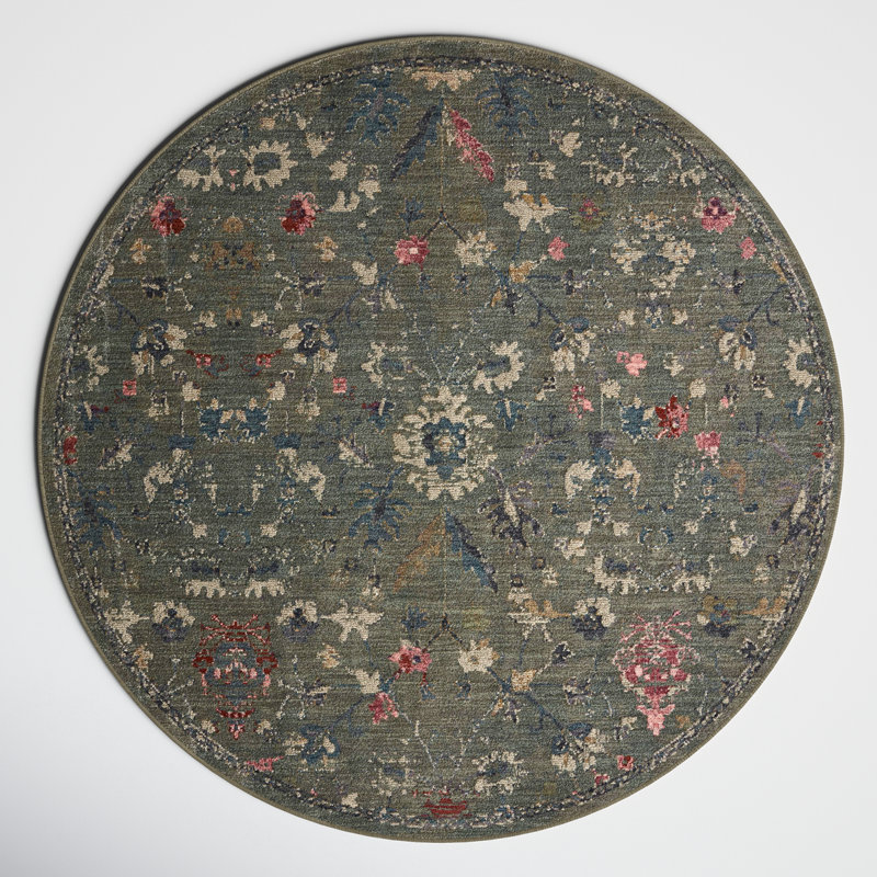 Febbas Performance Oriental Indoor Rug, Round 7'9"