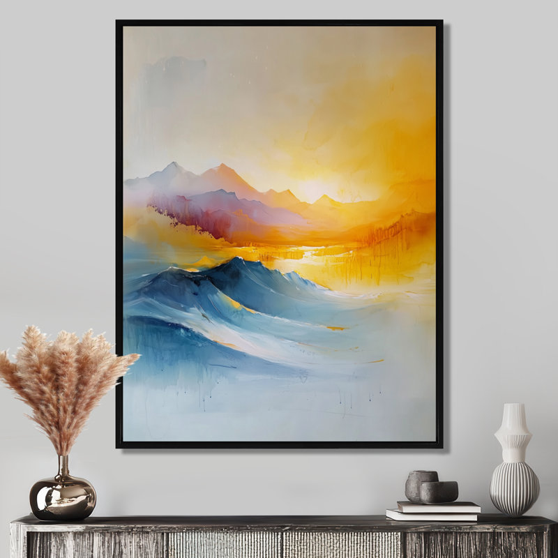 Avamaria vagues océaniques sur le minimalisme, paysage côtier II - art mural désert pour le salon, Noir, H 32 po x l 16 po
