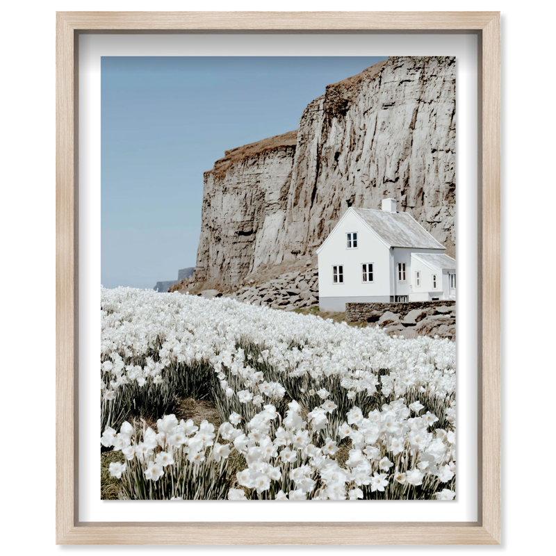 Coastal Homes II Print by Oliver Gal, Natural Oak Shadowbox, 31.5"H x 37.5"W