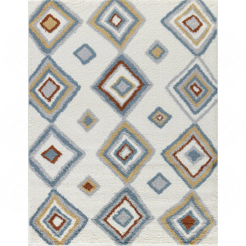 Tapis ivoire à poils longs, Rectangle 7 pi 10 po x 9 pi 10 po