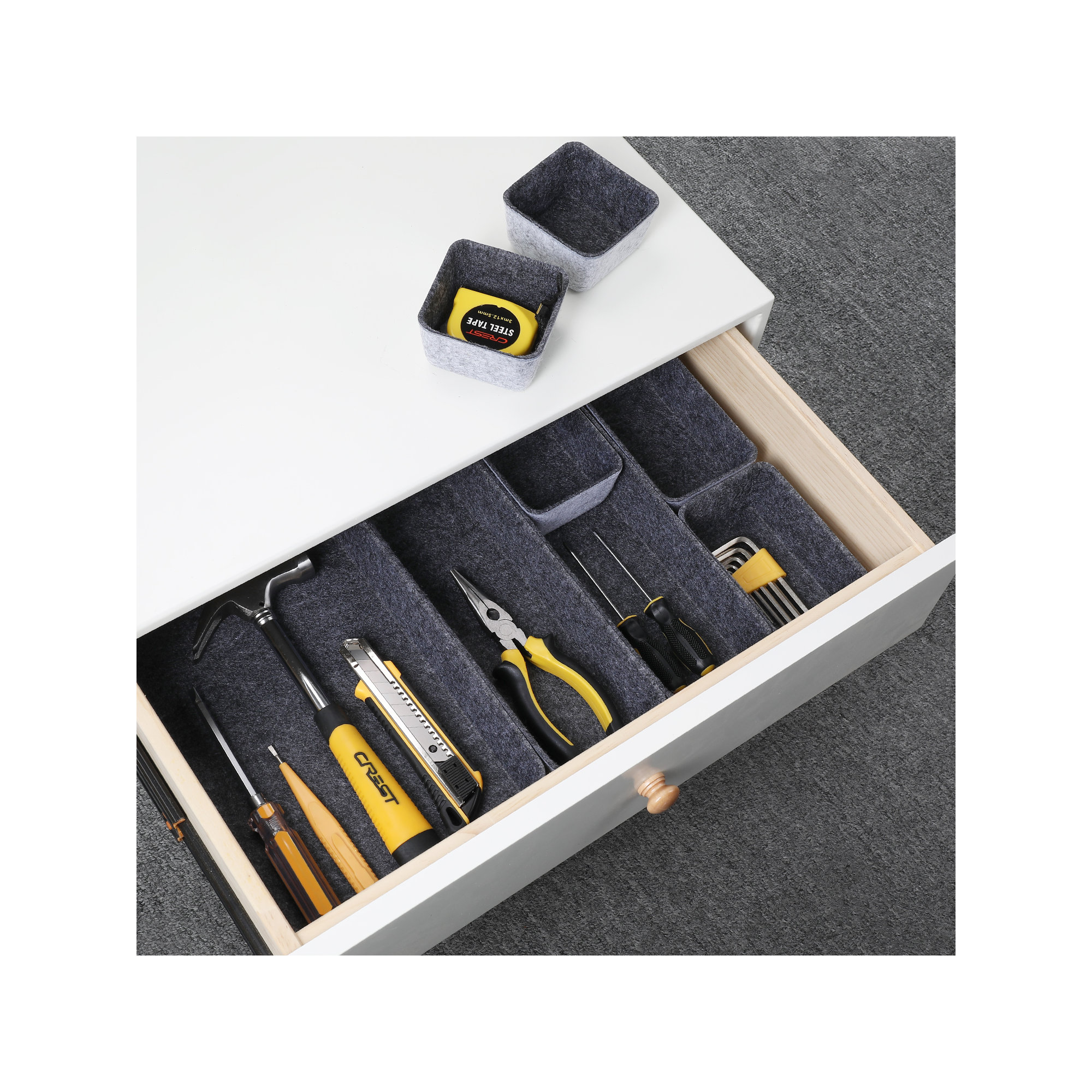 Geneseo 1.8'' H x 7.9'' W x 10.8'' D Organizer Set, Charcoal