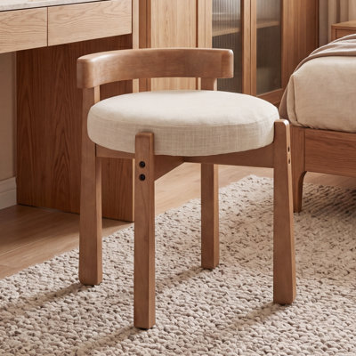 Repose-pieds rembourré avec dossier bas et fauteuil de coiffeuse moderne pour chambre à coucher / salon
