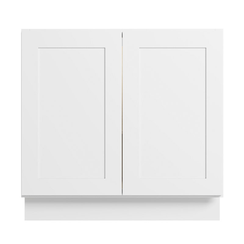 Modern Shaker Kitchen Base Cabinet, Solid Birch Frame & Plywood Box, Soft-Close Slides & Hinges, Modular Sizes for Custom Layout(12”–42”)