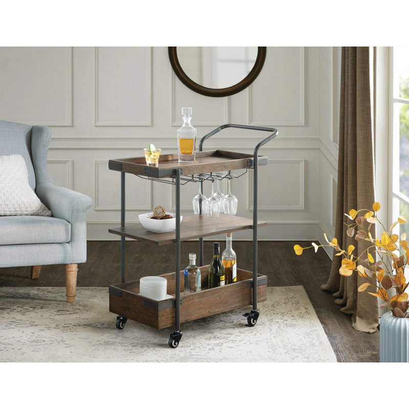 Solid Wood Bar Cart