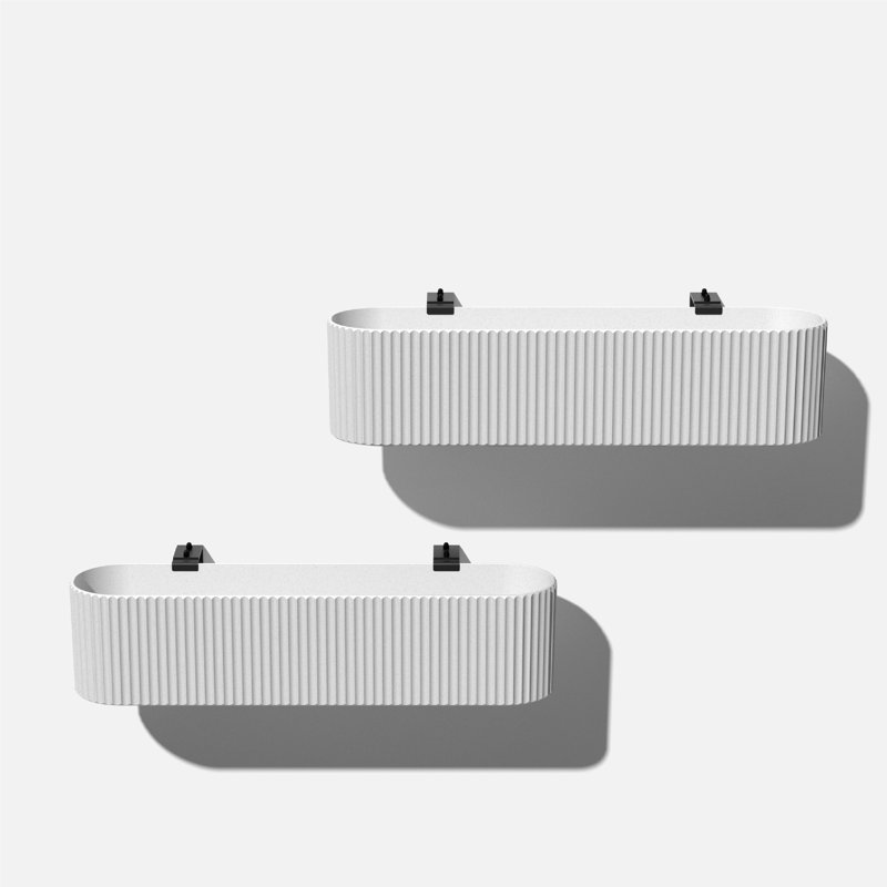 Veradek Demi Series Railing Planter 36" Planter, 2, White