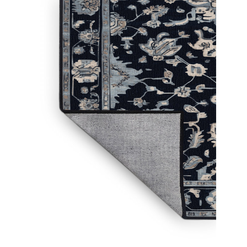 Machine Washable Overdyed Gray Area Rug, Square 5'