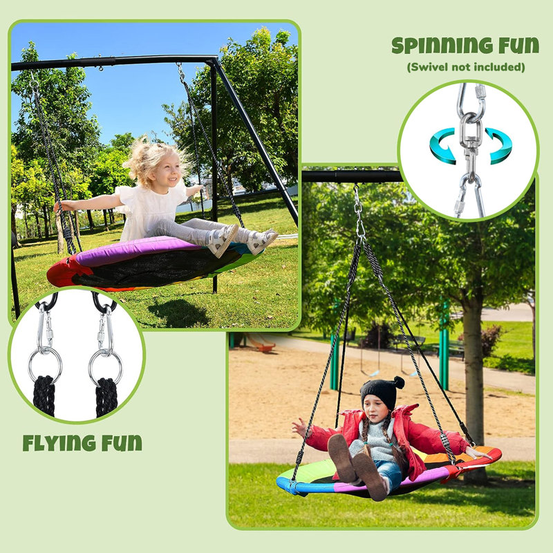Swing Set with 40 Inch Saucer Tree Swing