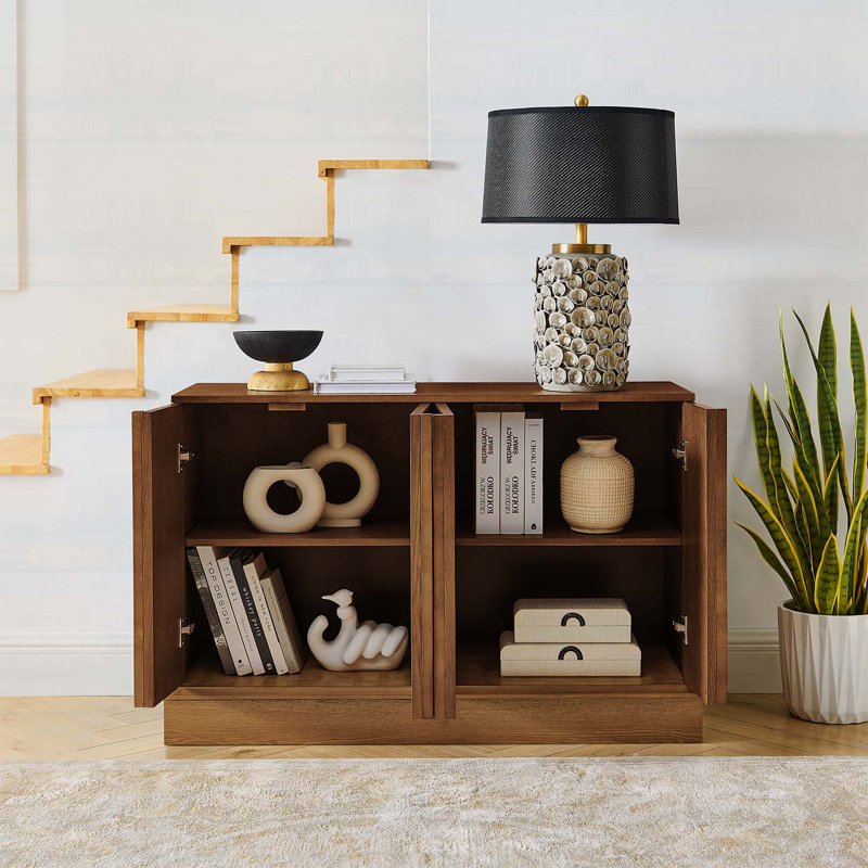 Armoire de rangement polyvalente pour plusieurs pièces, Bois naturel, noyer