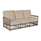 Newport 79" Wide Outdoor Wicker Patio Sofa with Cushions