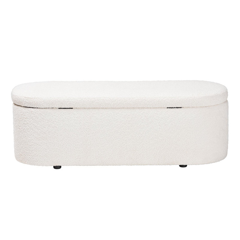 Polyester Blend Upholstered Storage Bench
