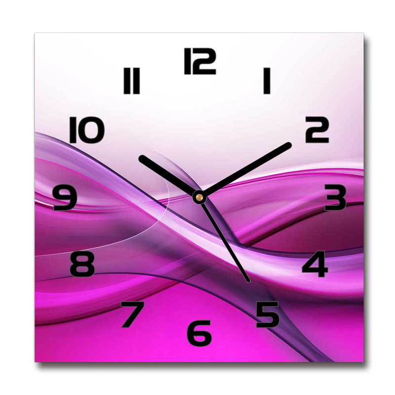 Hartlep Glass Wall Clock, Black/Purple