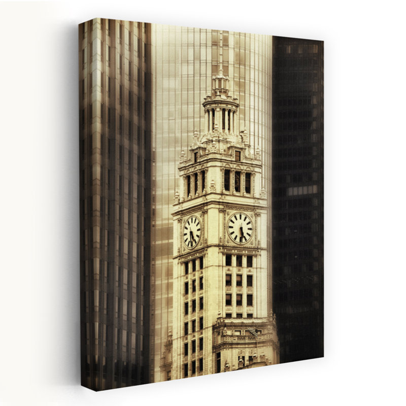 Chicago Wrigley, paysage urbain, photographie, art rétro, H 48 po x l 32 po