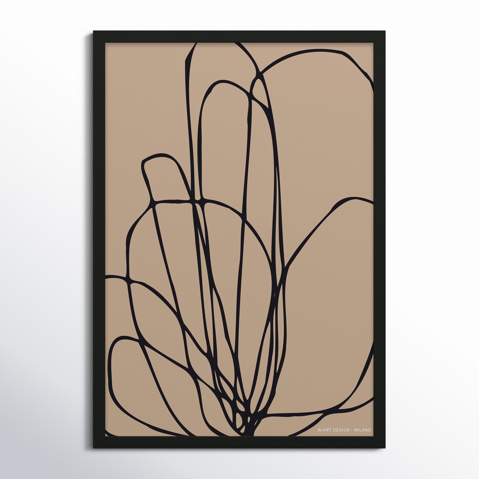 Julieta "Tracings 3" Print by Romina Gadler, Black Framed Canvas, 30" H x 21" W x 1.25" D