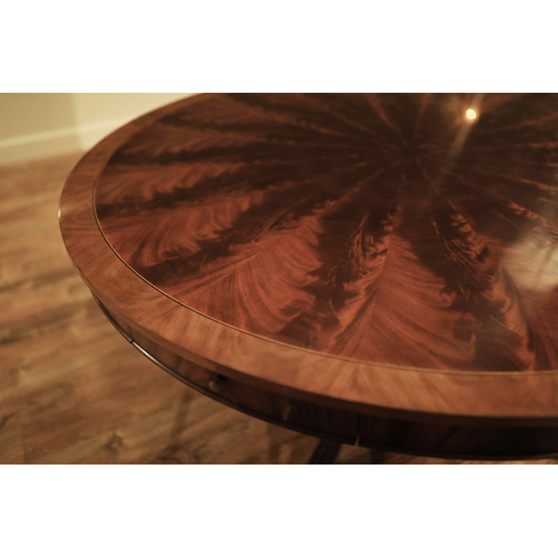 Round Mahogany Wood Dining Table