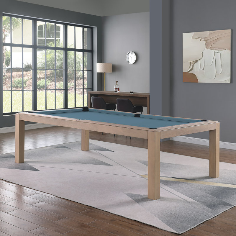Olivia Slate Pool Table with Dining Top, Wood, Powder Blue, 8 ft