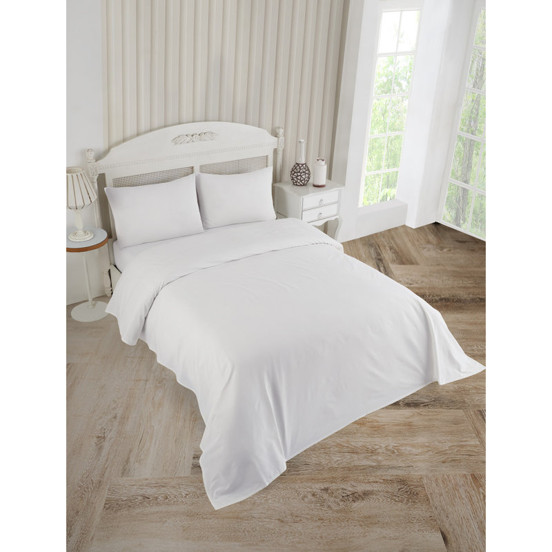 Ensemble de draps 4 pièces, Blanc, Grand lit