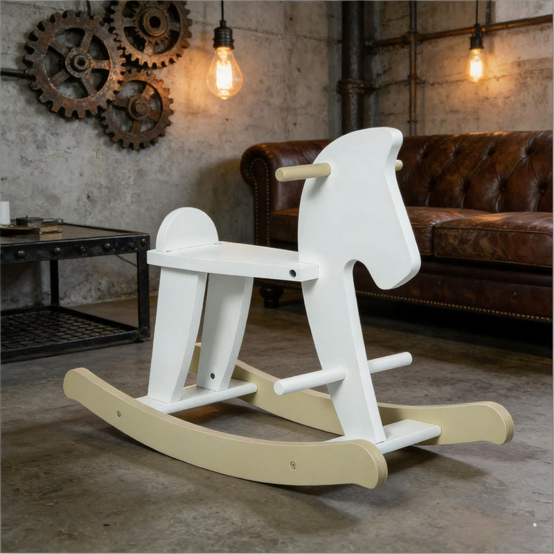 Cheval à bascule classique, cheval à bascule en bois pour tout-petit