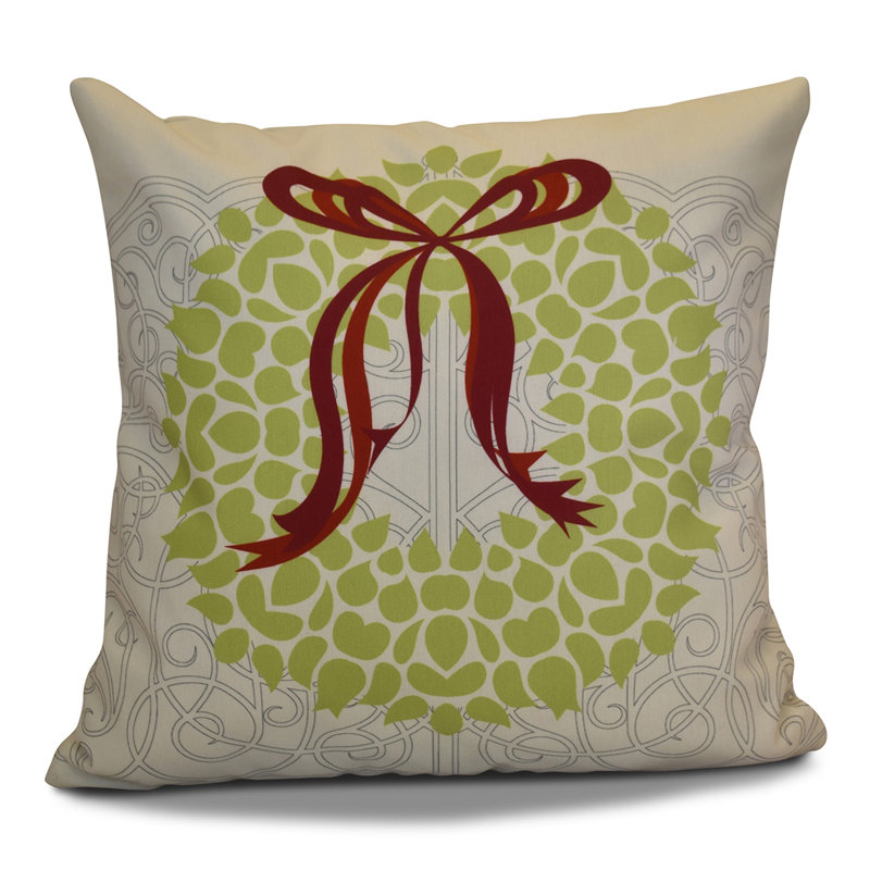 Housse et insert de coussin Holiday Holiday, H 18 po x l 18 po, Gris / vert clair