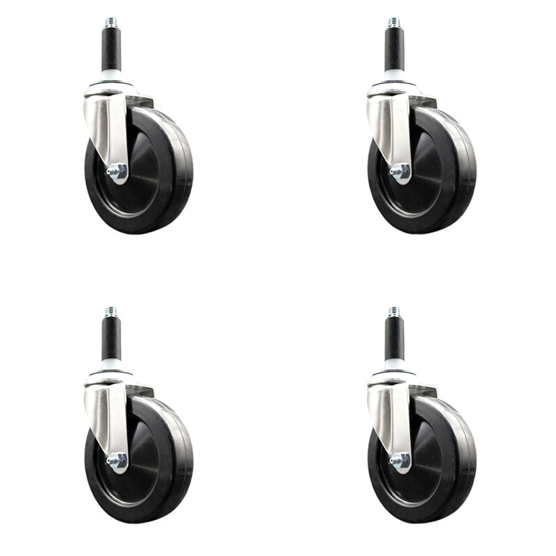 Ensemble de roulettes extensibles en caoutchouc dur, H 5 po x l 5 po