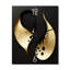 Golden Droplets On Black - horloge murale moderne géométrique-99635194