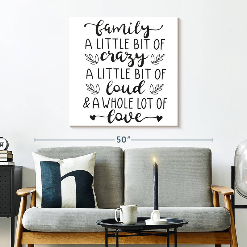 Tergel «Crazy Family Love», typographie, H 30 po x l 30 po