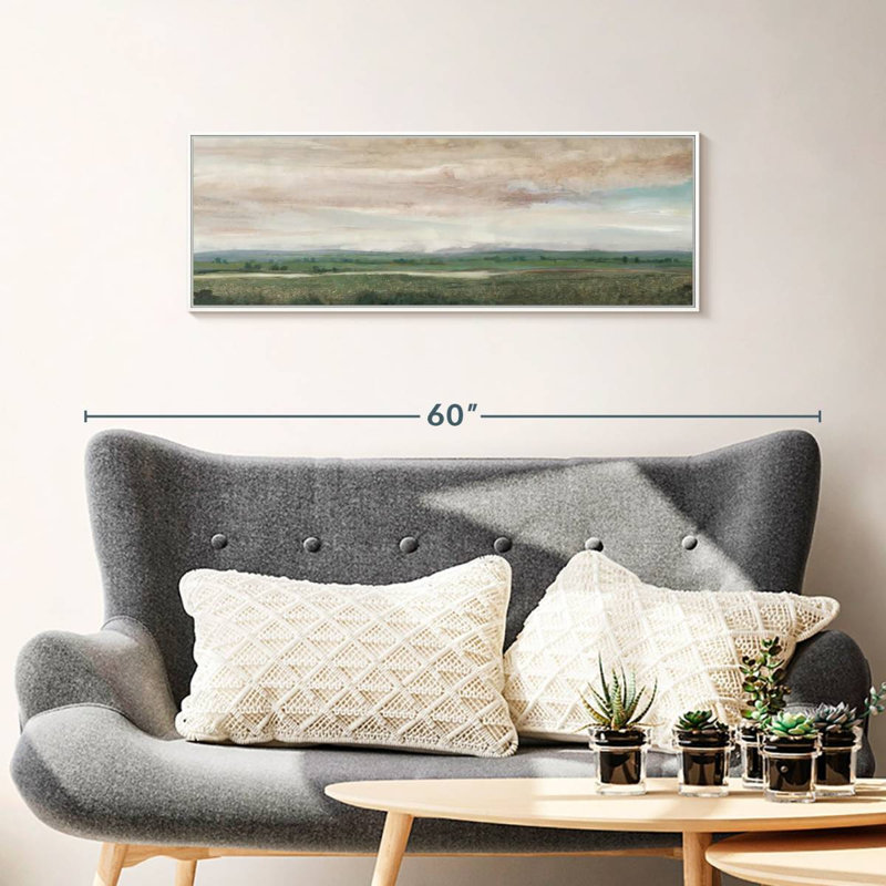 Sky Line II, 37" X 13", Floating Frame White