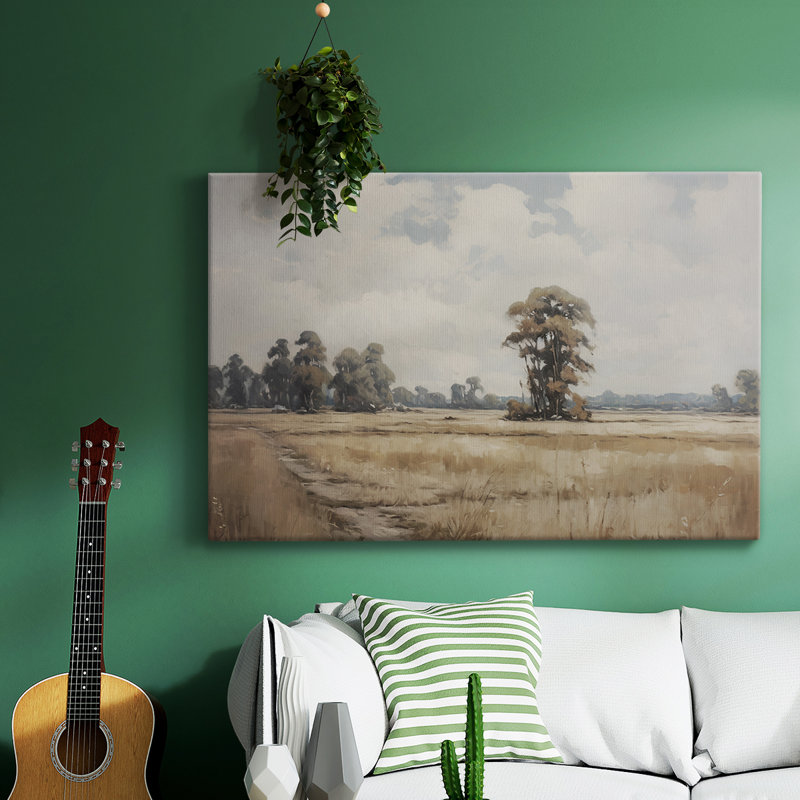 Paysage rétro - VI - Toile tendue avec châssis, H 33 po x l 49 po
