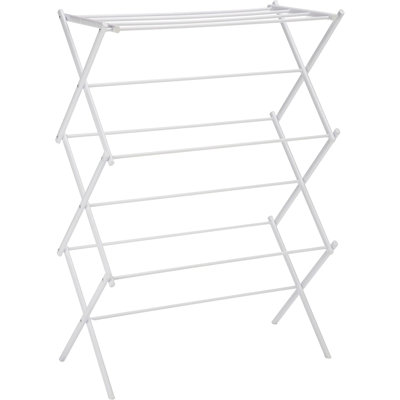 Foldable Portable Laundry Rack For Air Drying Clothing, Indoor Outdoor Use - 14.5" D X 29.5" W X 41.8" H, White