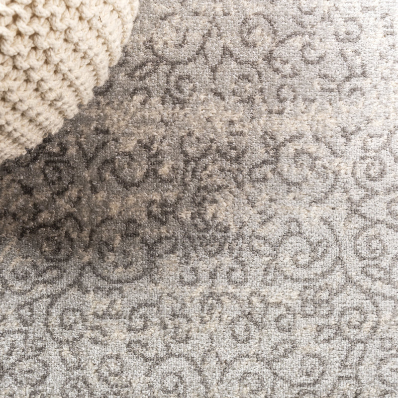 Tapis gris / gris foncé Driffield Filigree, Tapis de couloir 2 pi 3 po x 8 pi