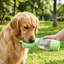 Tasse portative à boire pour animaux à usage extérieur combinant tasse d'eau et tasse à nourriture, 9,84 x 3,15 po, vert-131407541