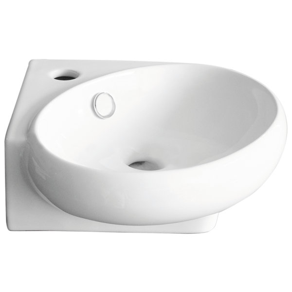 Belfry Bathroom Fleck 360mm L 385mm W White Ceramic Specialty Corner ...