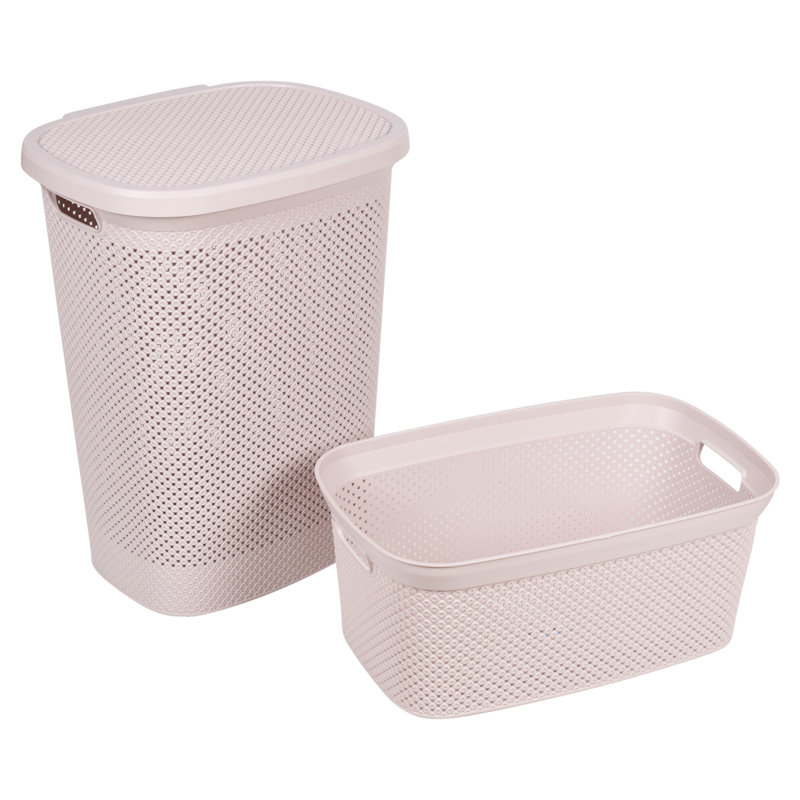 Plastic Laundry Set with Handles, Pink