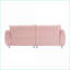 Canapé en molleton compact à 3 places avec 4 coussins 86,6 po Sofas de Sofas, pieds argent brossé | Rose | Ours en peluche