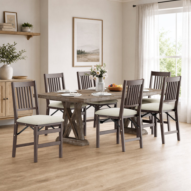 Chaises de salle à manger pliantes rembourrées et empilables avec structure en bois massif, sans assemblage