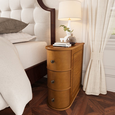 Table de chevet rétro à 3 tiroirs avec table de chevet de style rétro pour la chambre à coucher