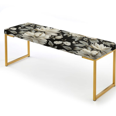 Urban Victorian Chic Victorian Pattern X - Floral Upholstered Gold Bench