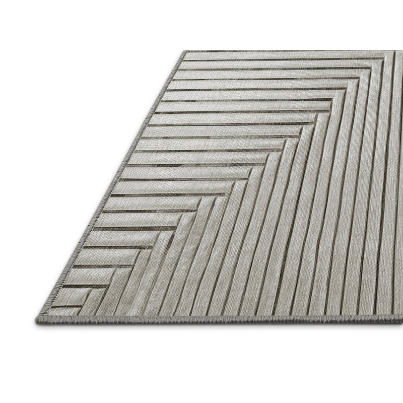 Tapis gris lavable à la machine GSIX03635, Rectangle 8 pi x 10 pi