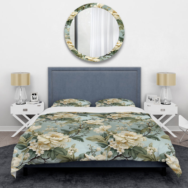 Ethereal Rococo Flourish Victorian Pattern XVIII Duvet Cover, King Duvet Cover + 2 King Shams