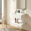 Lavabo de salle de bain flottant mural en résine 24 po avec lavabo en forme de V, tablette ouverte et siphon en P inclus-125381321-125381315