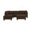 Canapé modulaire réversible et repose-pieds 3 pièces couleur chocolat-515510552