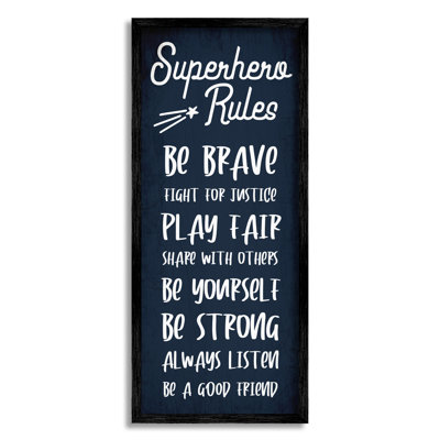 Brave Superhero Rules Kid's Blue