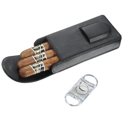 Ensemble de housse de caldwell pour cigares avec coupe-cigare 2 pièces