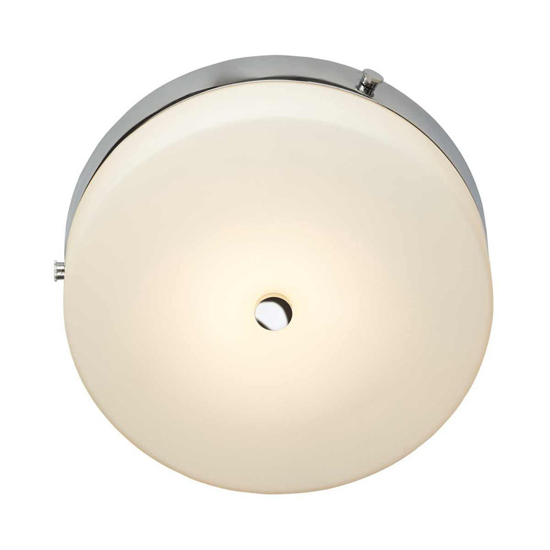 Harworth Glass LED Flush Mount, 8.5cm H x 23.5cm W x 23.5cm D, Chrome
