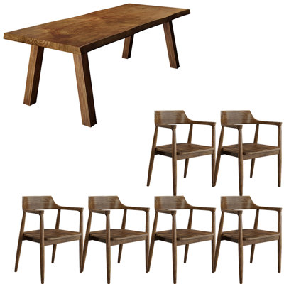 American style solid wood dining table set