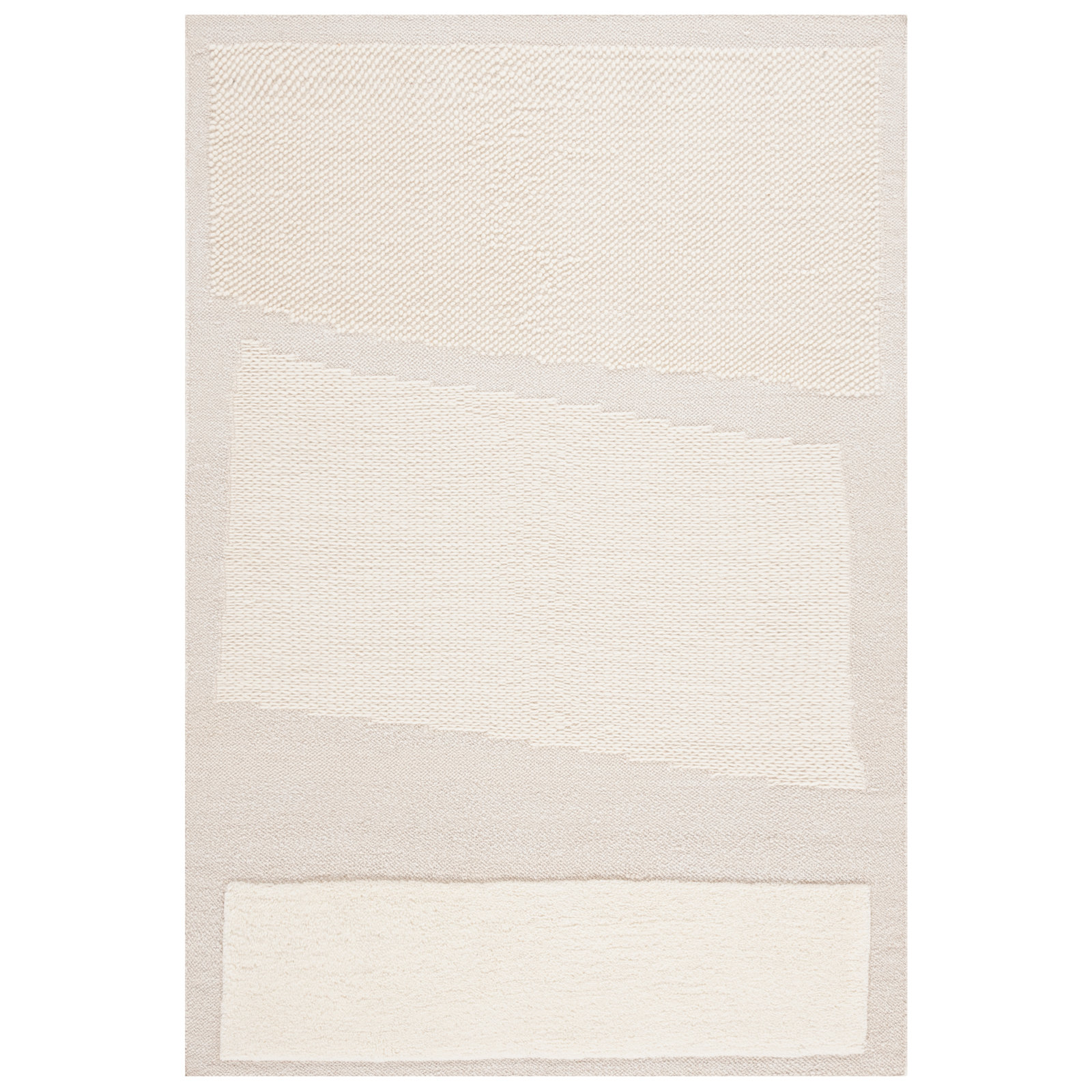 Mullen Wool Ivory Rug, Rectangle 4' x 6'