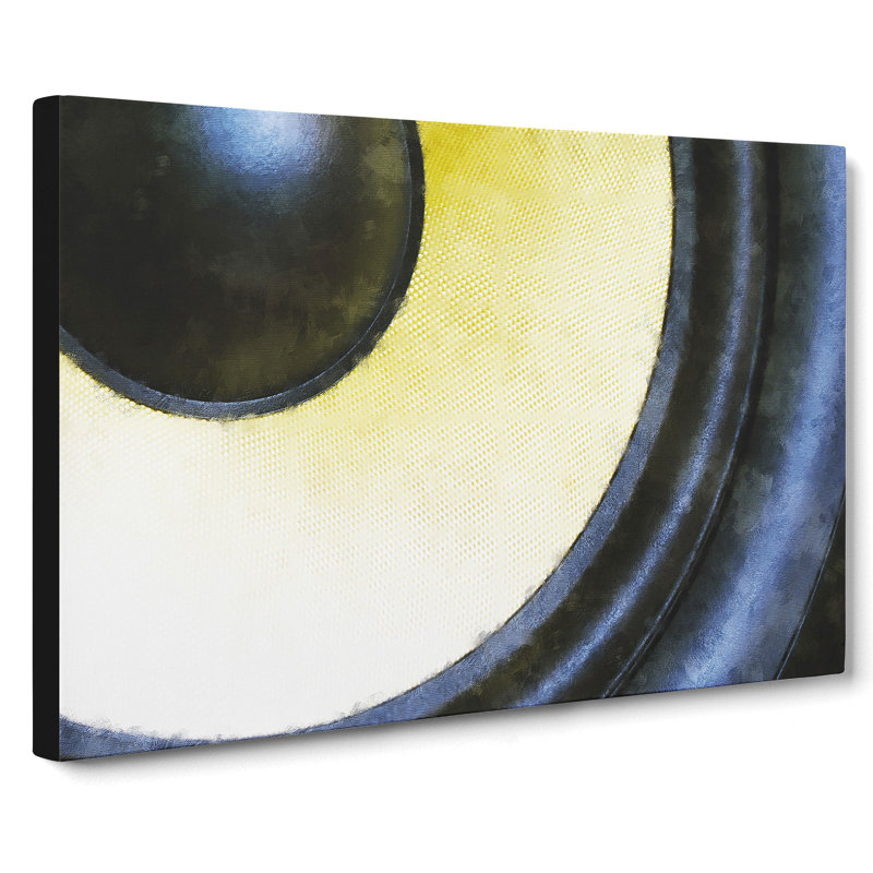 Yellow Speaker - Wrapped Canvas, 50cm H x 76cm W x 3cm D