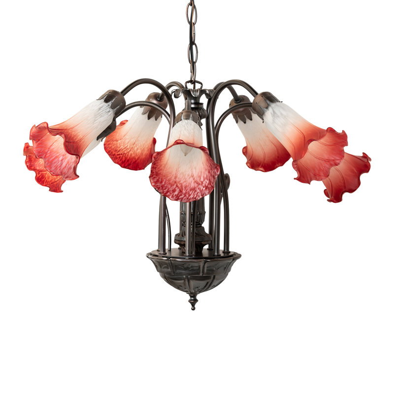 Hildigard 7 - Light Chandelier, Pink/White