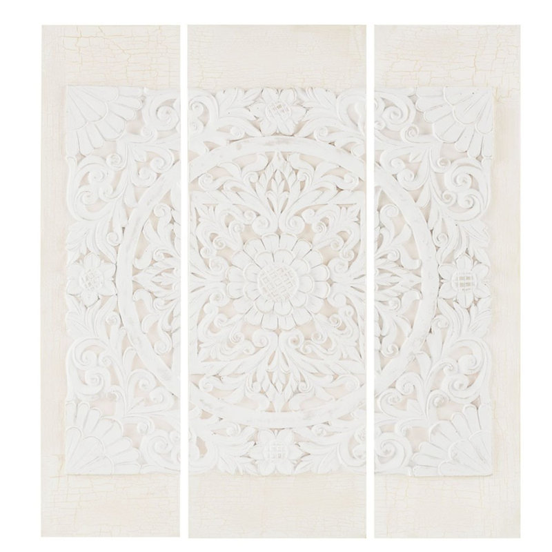 Art mural, 3 toiles en résine, attrait vieilli, l 11,8 po x H 35,5 po au centre et 9,25 po des côtés, intérieur, avec toile de cintres, charme rustique